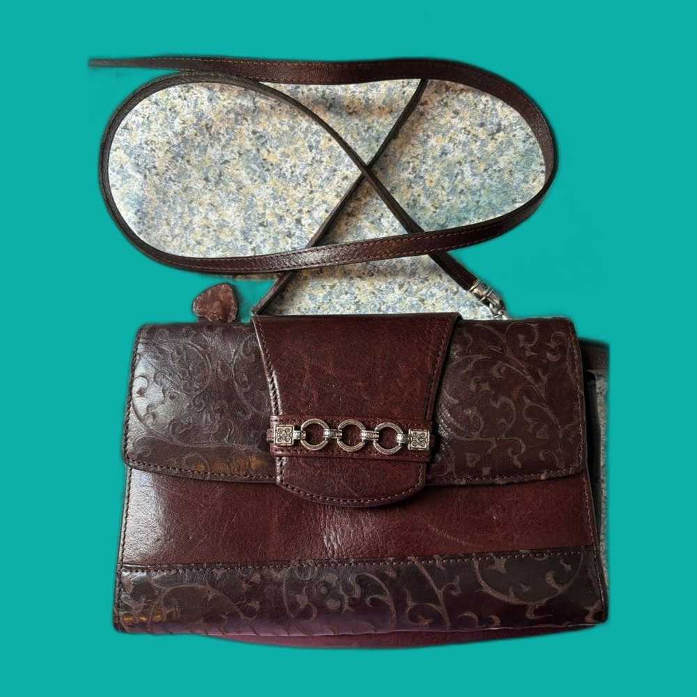 Vintage Rare Brown Brighton Crossbody 8 x 6 in in… - image 1