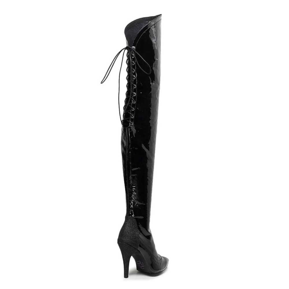 Burju Savage Thigh High - Black Wet Look - Street… - image 11