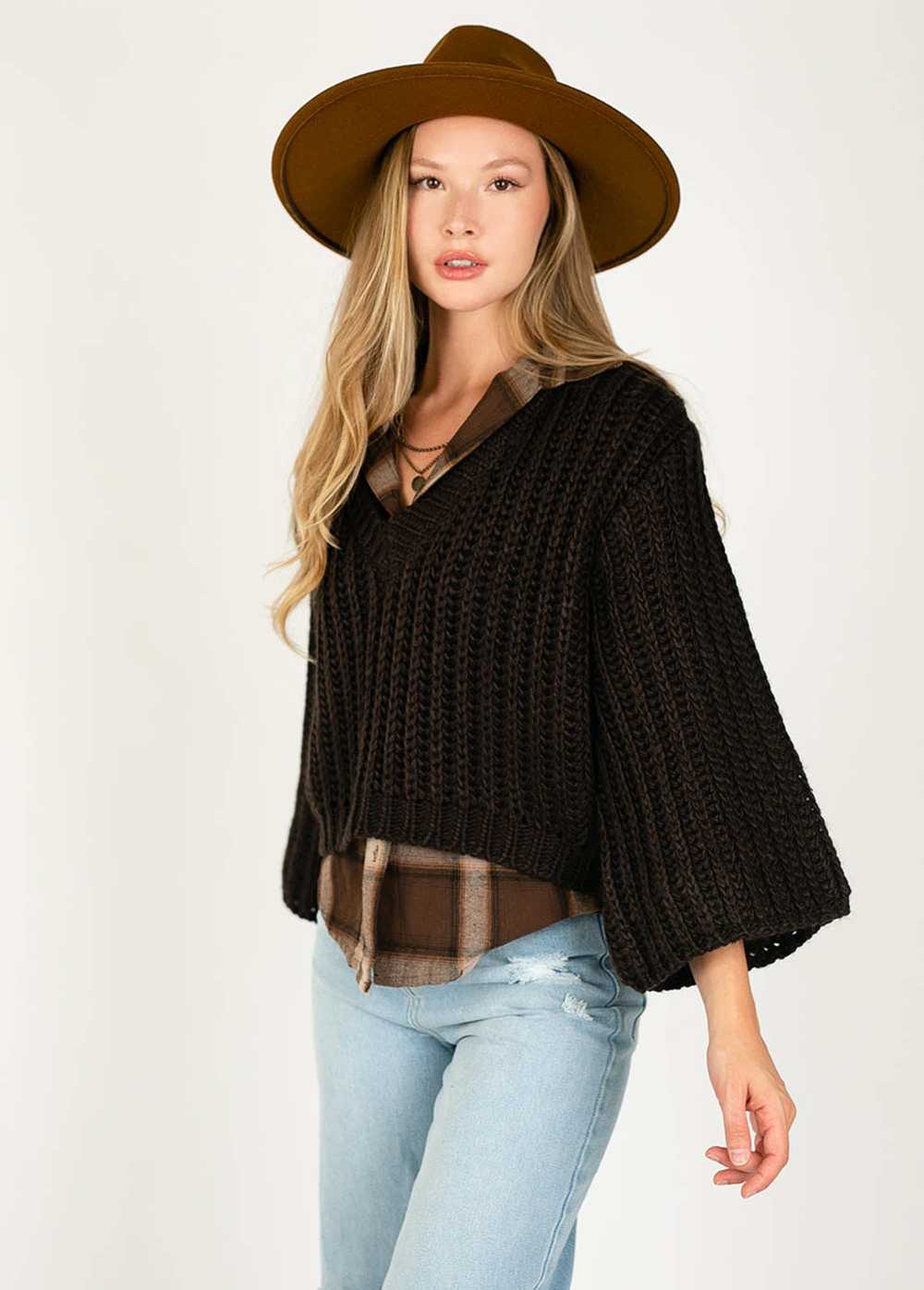 Joyfolie Emi Sweater in Washed Black - image 2