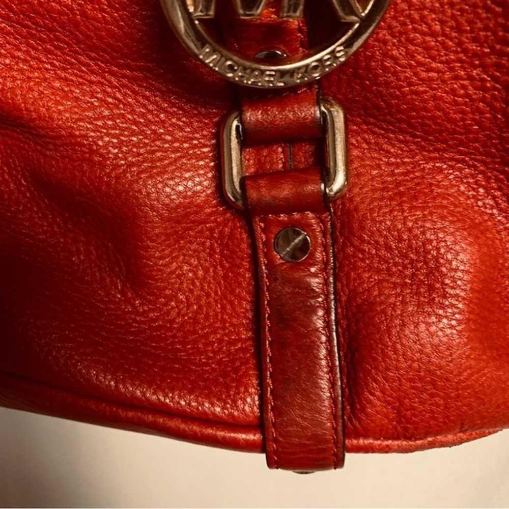 MICHAEL KORS Red Bedford Pebble Leather Satchel S… - image 8