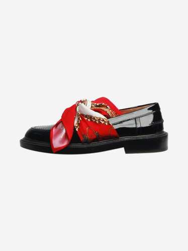 Maison Margiela Black scarf-tied patent loafers -… - image 1