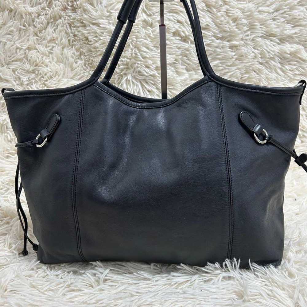 Excellent Condition Agnes B Tote Bag Leather Blac… - image 3