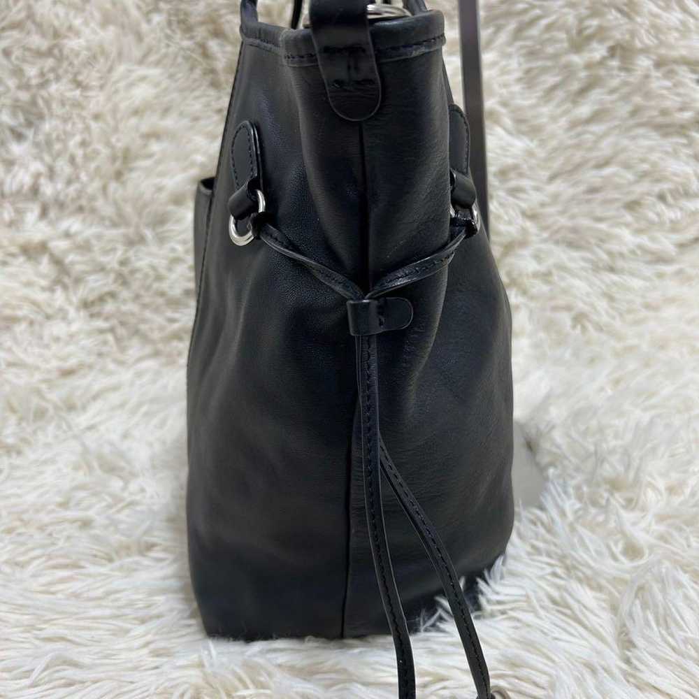 Excellent Condition Agnes B Tote Bag Leather Blac… - image 4