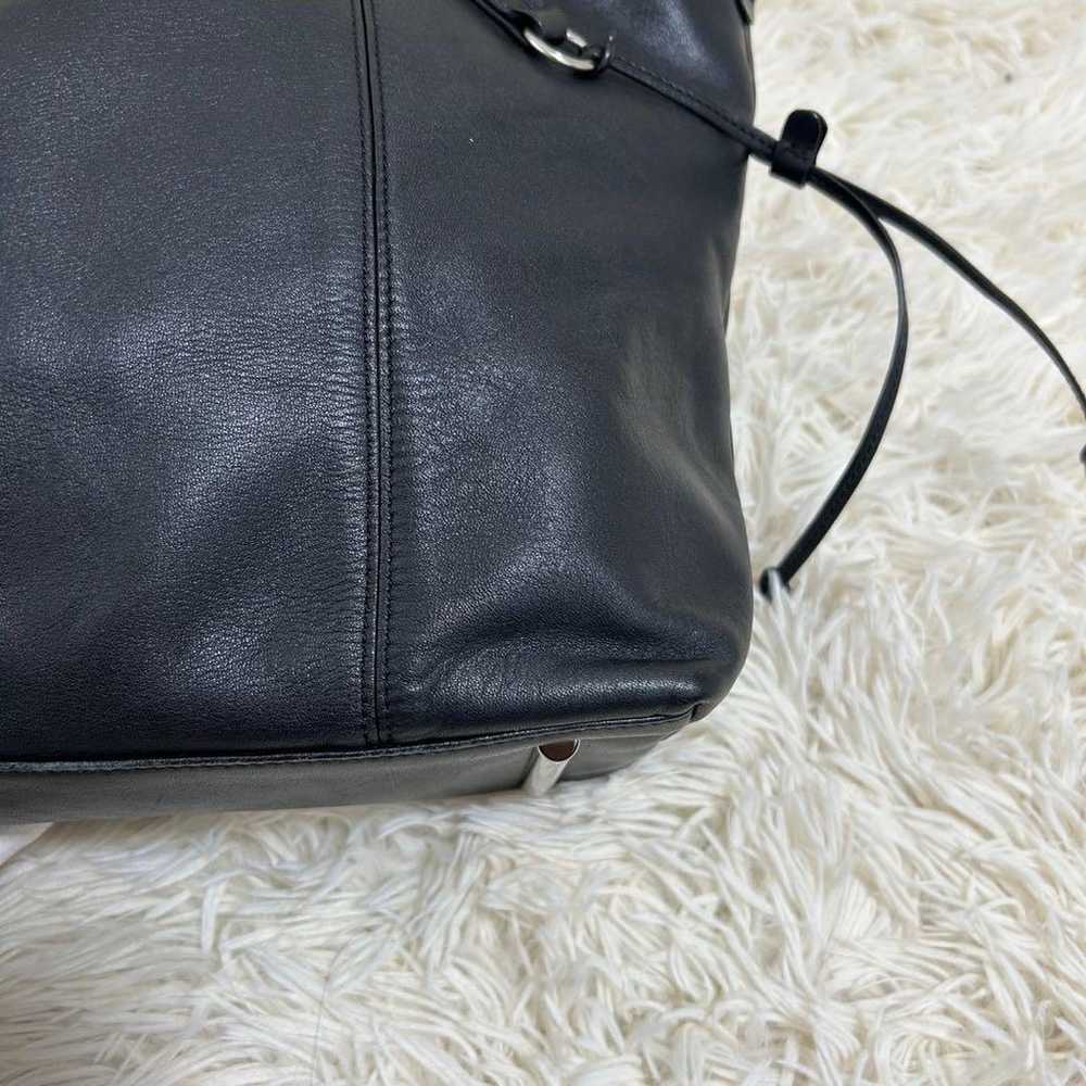 Excellent Condition Agnes B Tote Bag Leather Blac… - image 7