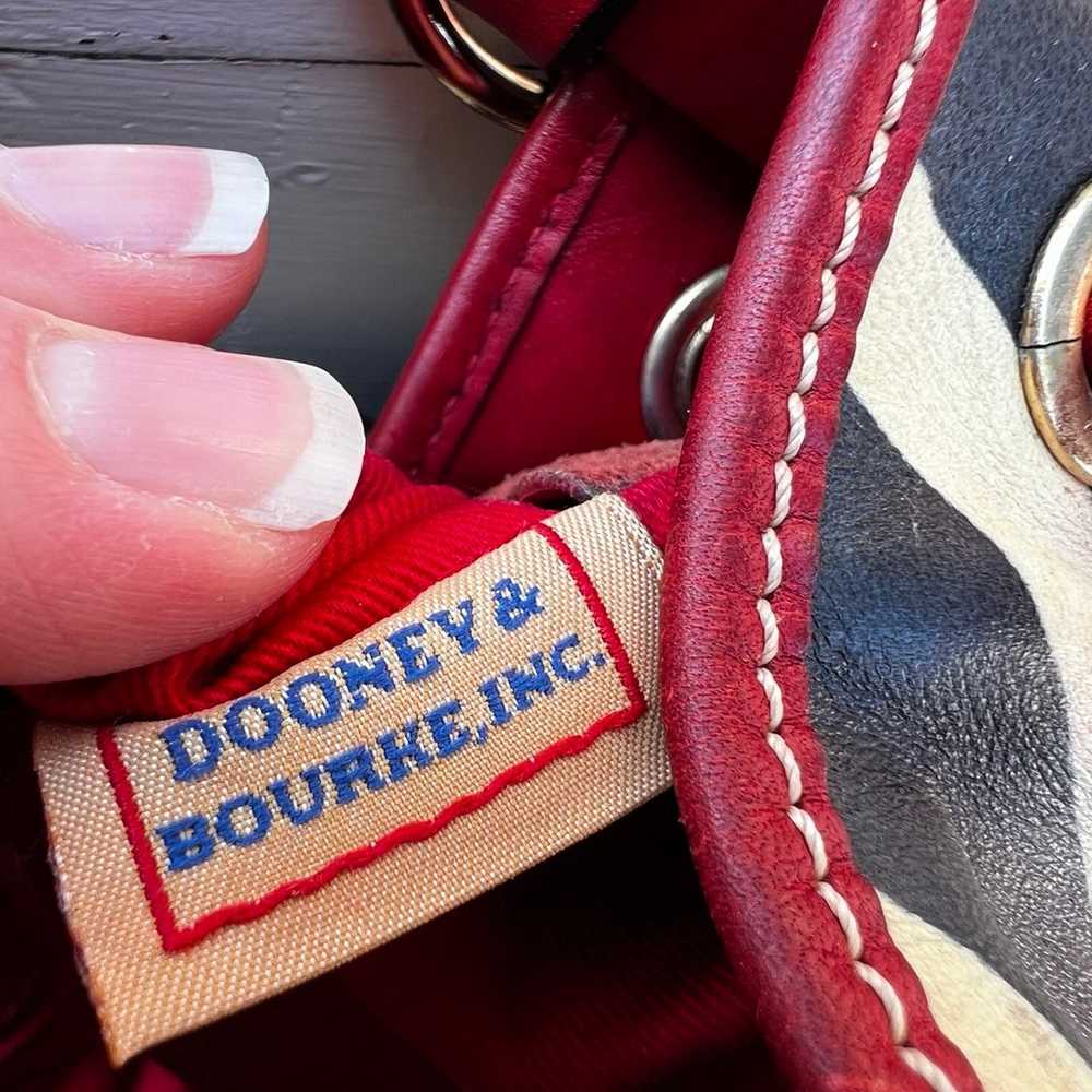 Dooney & Bourke Red Zebra Drawstring Leather Bag … - image 10