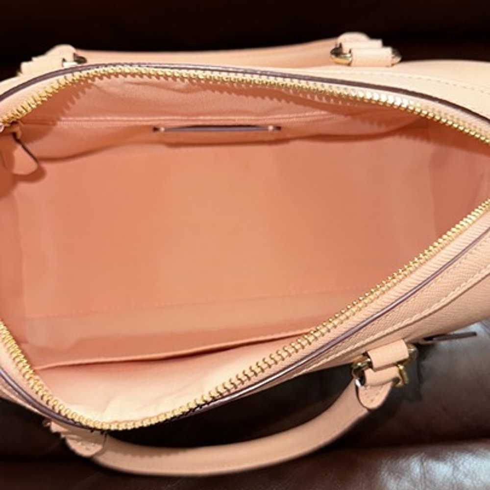 Coach Peach Pink Rowan Leather Satchel Shoulder B… - image 6