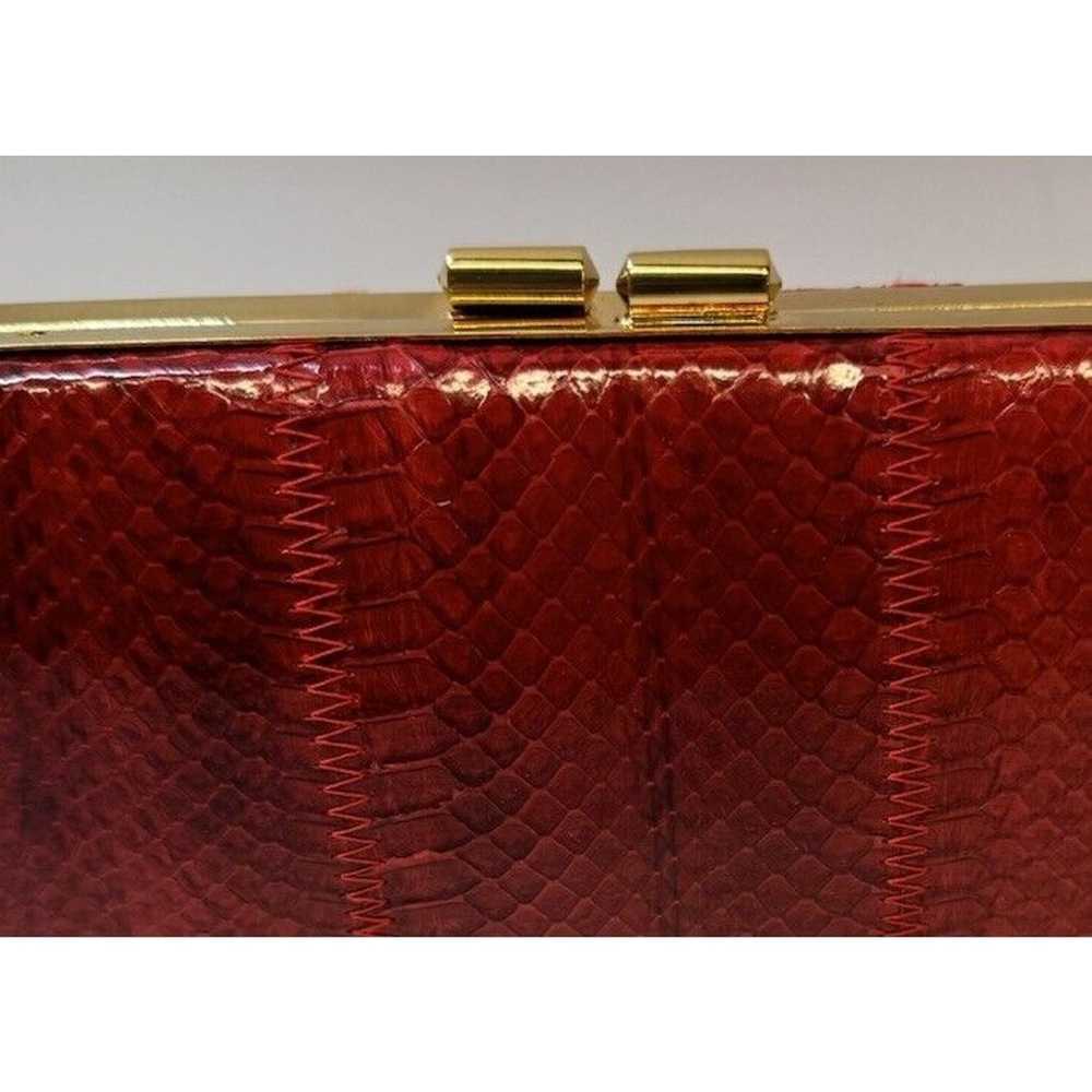 vtg 50s 60s Res SNAKESKIN Mod Clutch Purse Handba… - image 5