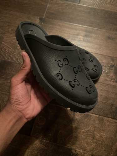 Gucci Gucci black rubber slip ons