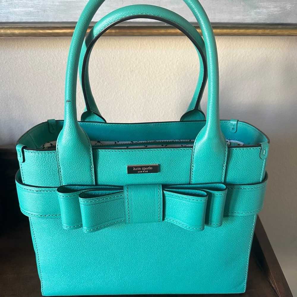 Kate Spade Turquoise Bow Handbag - image 2