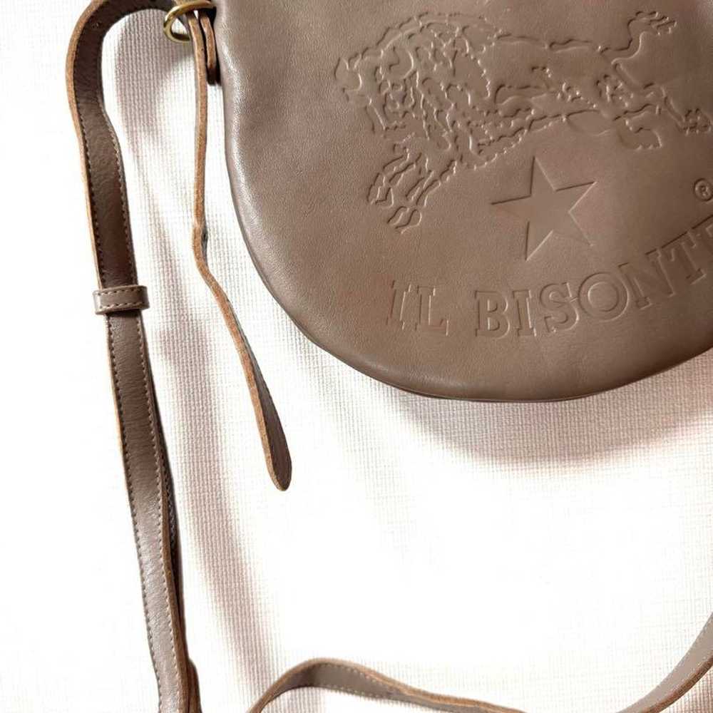 IL BISONTE Shoulder Bag in Gray Beige Brown Leath… - image 3