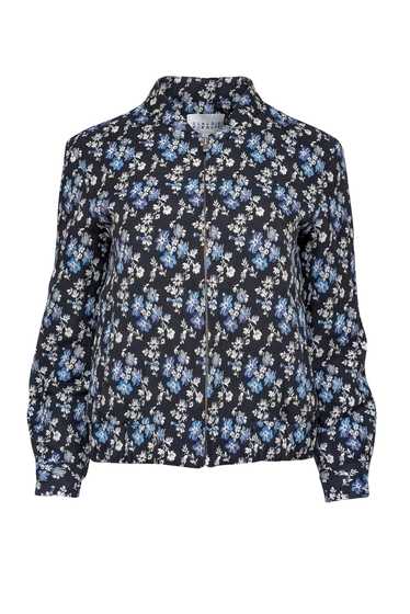 Claudie Pierlot - Navy w/ Cream & Blue Floral Prin