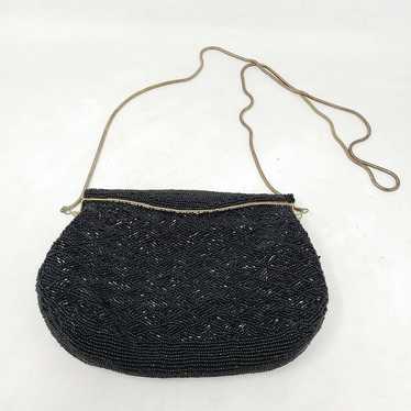 VINTAGE Carla Marchi Black Fully Beaded Clutch Ev… - image 1