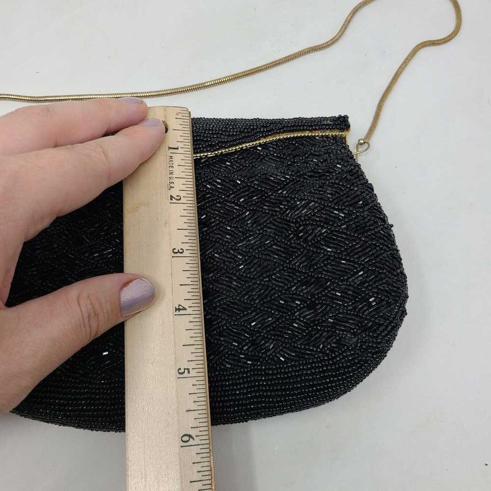 VINTAGE Carla Marchi Black Fully Beaded Clutch Ev… - image 8