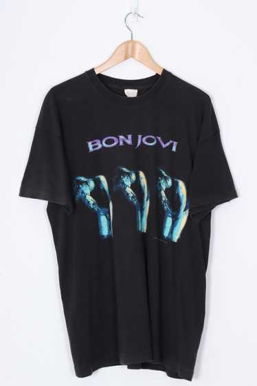 1995 Vintage BON JOVI Purple & Teal World Band Te… - image 1