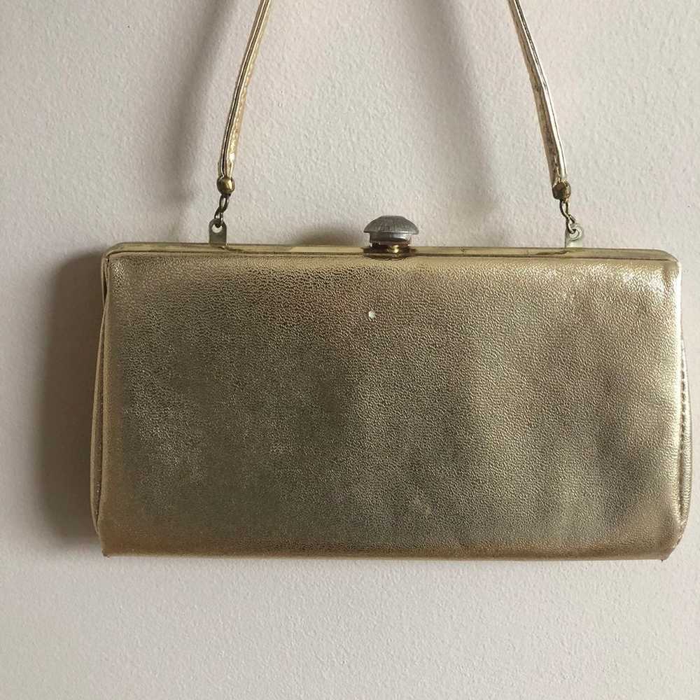 Vintage 50s Gold Handbag - image 3