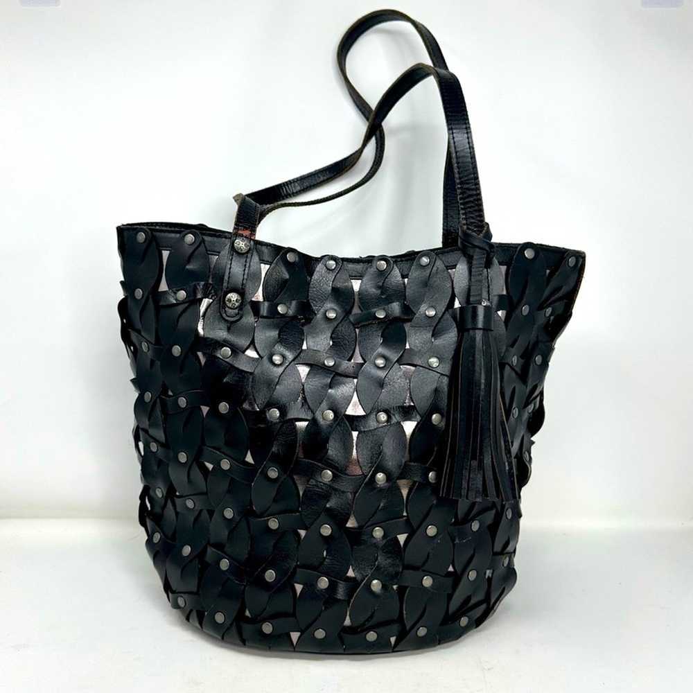 PATRICIA NASH Mizzana Twisted Braid Black Tote Bag - image 1