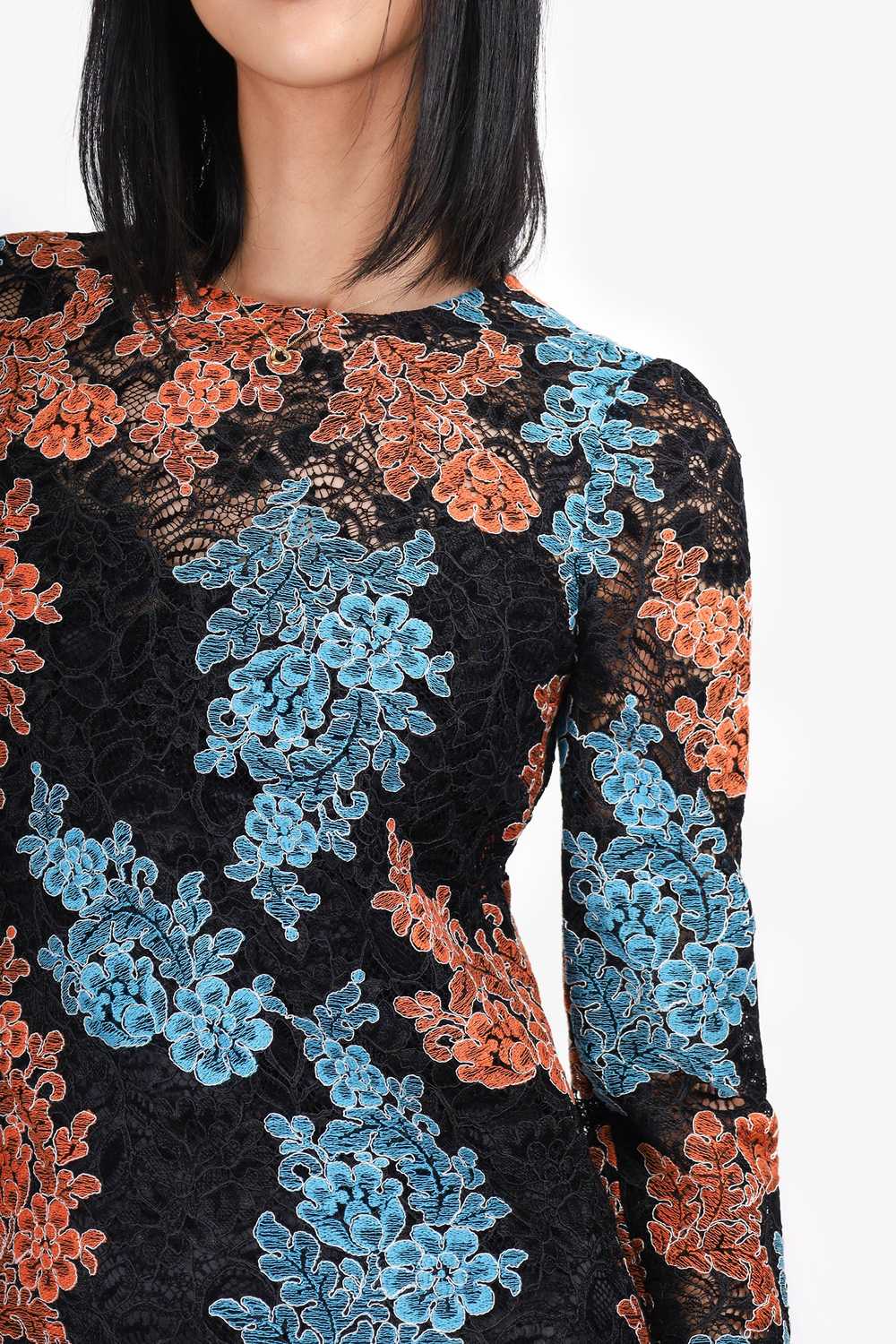 Dolce & Gabbana Black/Blue/Orange Lace Dress Size… - image 2