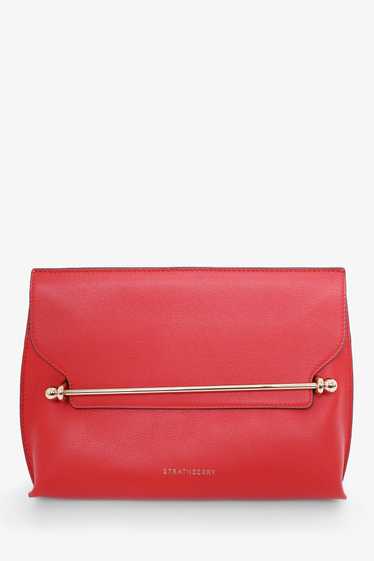 Strathberry Red Leather Chain Shoulder Bag - image 1