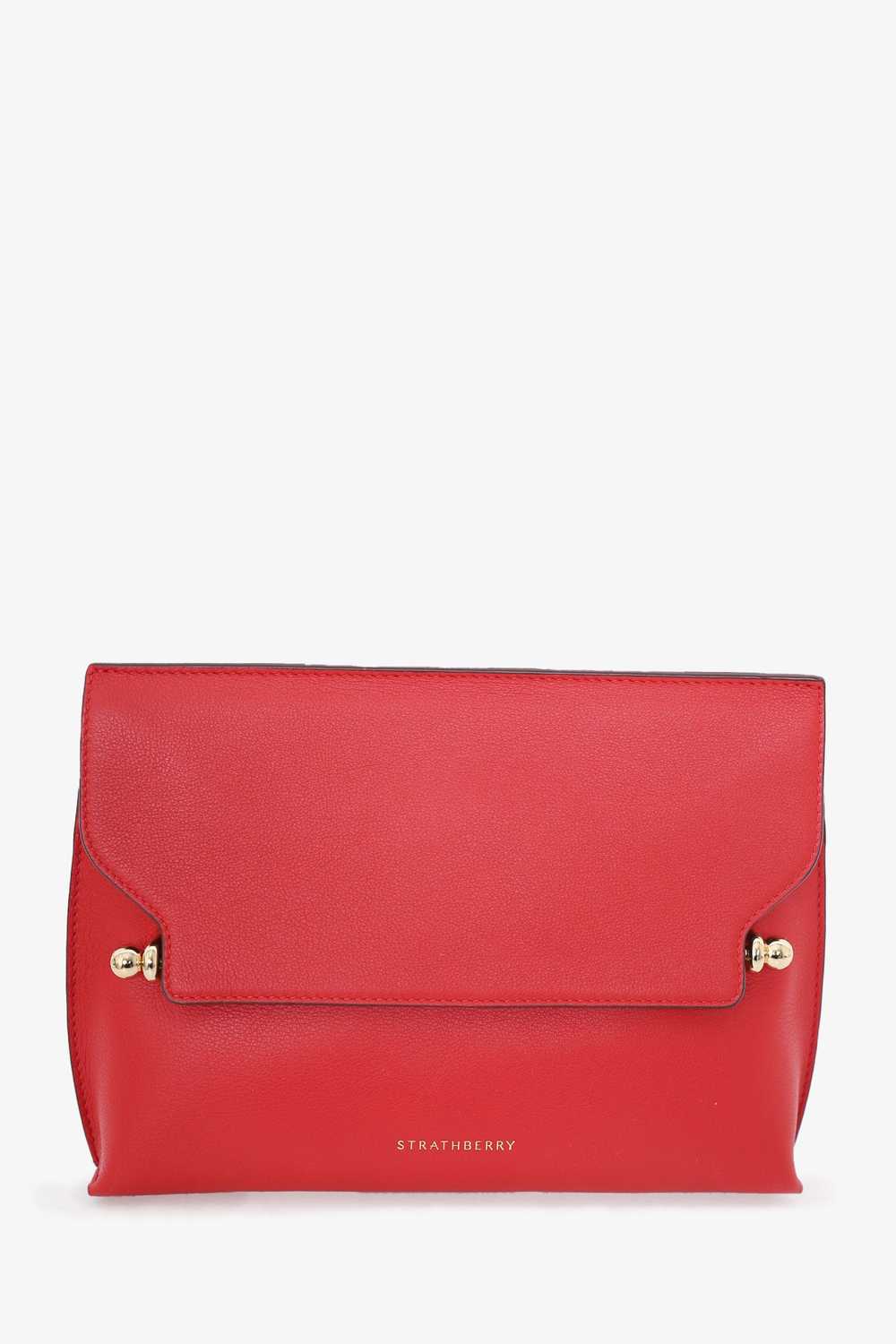 Strathberry Red Leather Chain Shoulder Bag - image 2