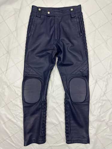 1980s Claude Montana Padded Leather Moto Pants