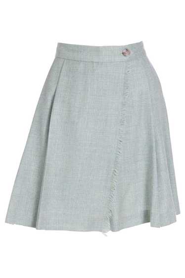 F/W 1991 Isaac Mizrahi Green Plaid Wrap Skort wit… - image 1