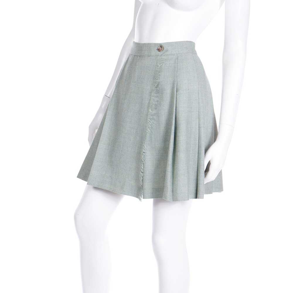 F/W 1991 Isaac Mizrahi Green Plaid Wrap Skort wit… - image 4