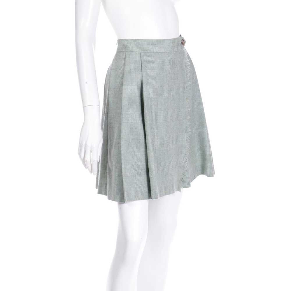 F/W 1991 Isaac Mizrahi Green Plaid Wrap Skort wit… - image 6