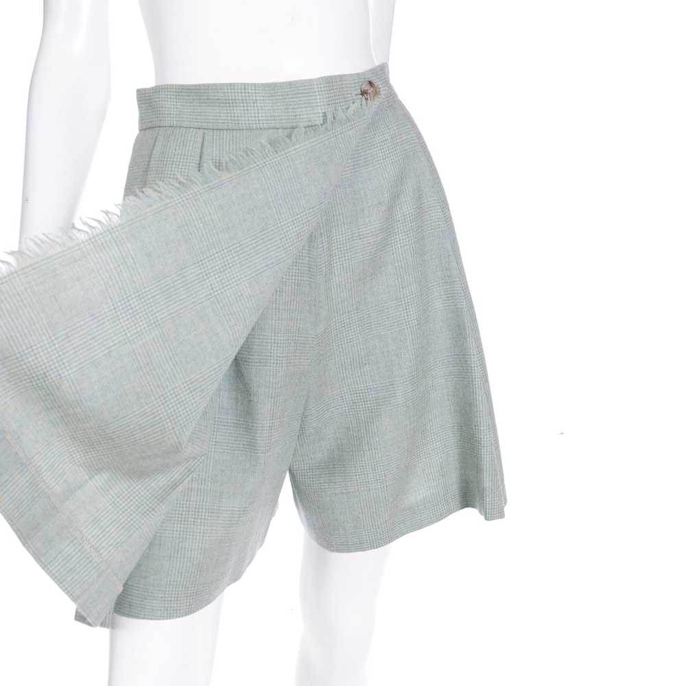 F/W 1991 Isaac Mizrahi Green Plaid Wrap Skort wit… - image 7