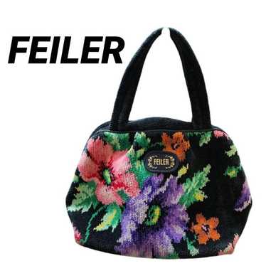 FEILER Feiler Handbag Floral Pattern Black