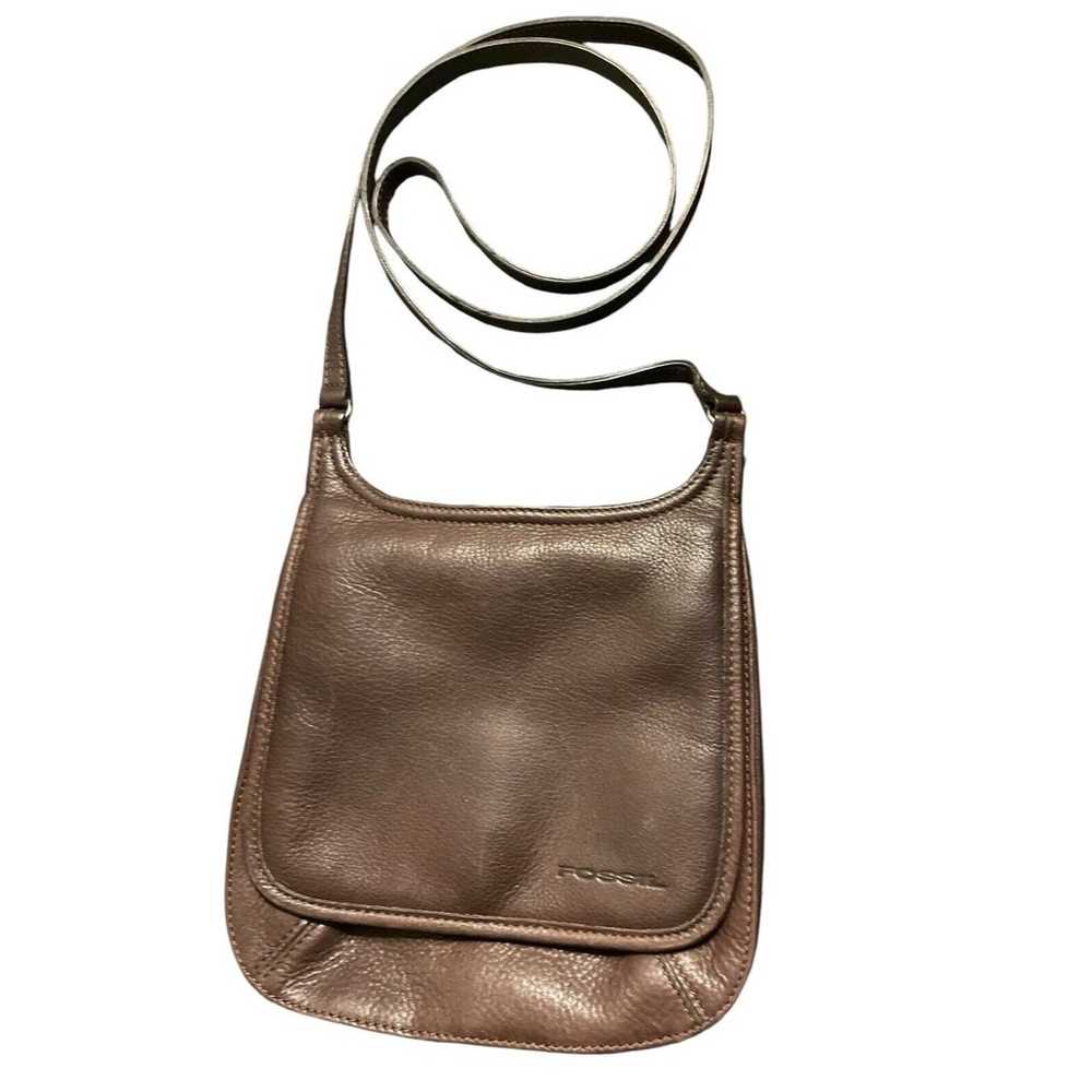 Fossil Brown Soft Leather Crossbody Medium Should… - image 1