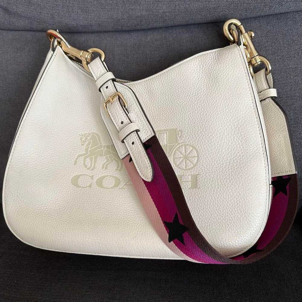 COACH shoulder bag, white, leather, star pattern … - image 3