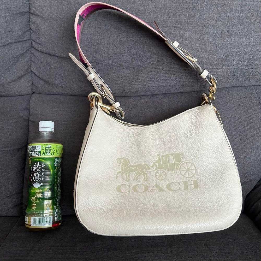 COACH shoulder bag, white, leather, star pattern … - image 7