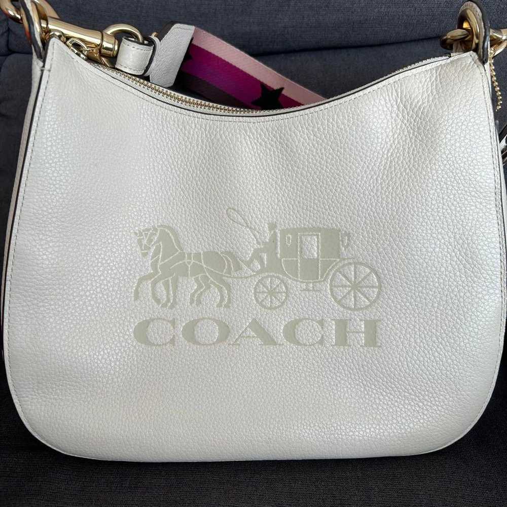 COACH shoulder bag, white, leather, star pattern … - image 9