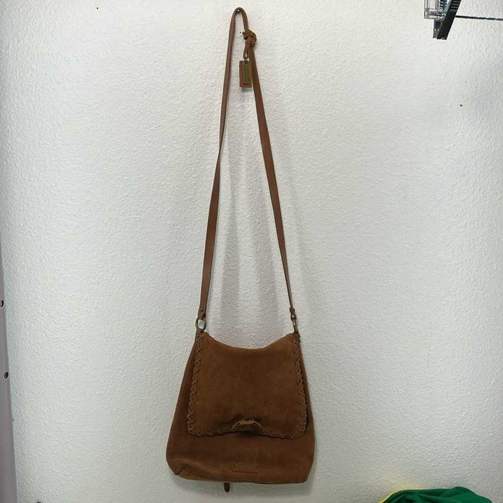 Vintage Guess leather shoulder purse boho retro f… - image 3