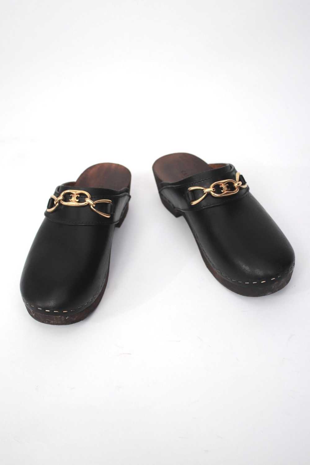 Celine Leather Horse-Bit Clogs - image 1