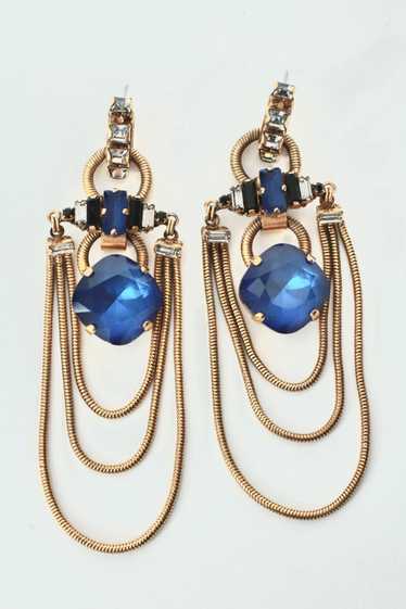 1990s Erickson Beamon Couture Crystal Chain Earrin