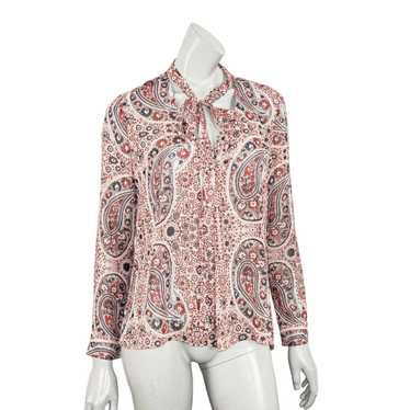 Alice & Olivia on sale Mora Tie-neck Burn-out Blouse