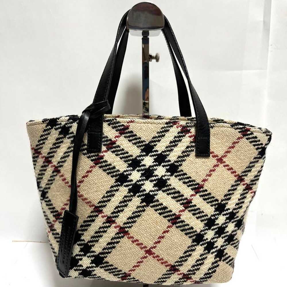 Burberry London Handbag Nova Check Wool Logo Char… - image 1