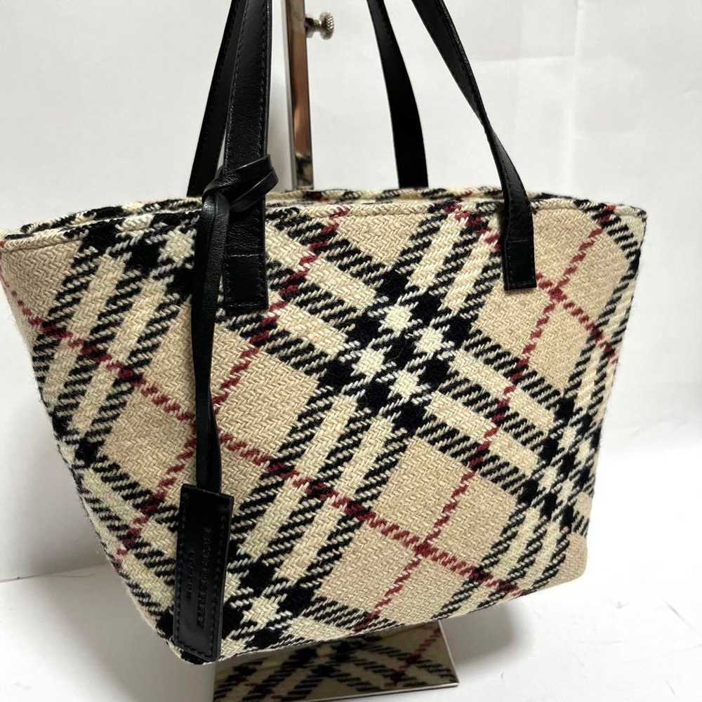 Burberry London Handbag Nova Check Wool Logo Char… - image 3