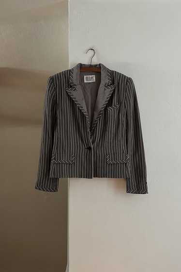 1980's COUTURE SILK STRIPE CROP BLAZER