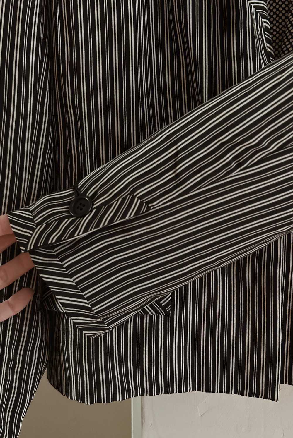 1980's COUTURE SILK STRIPE CROP BLAZER - image 4