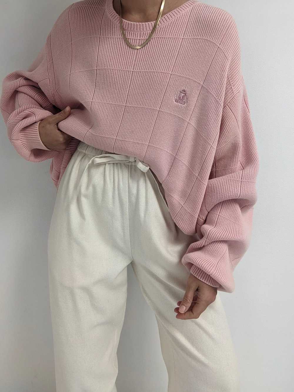 90s Blush Cotton Sweater - image 1