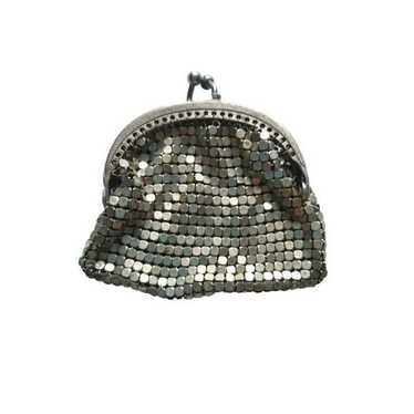 Vintage Ladies Fancy Mesh Coin Purse Silver Tone S