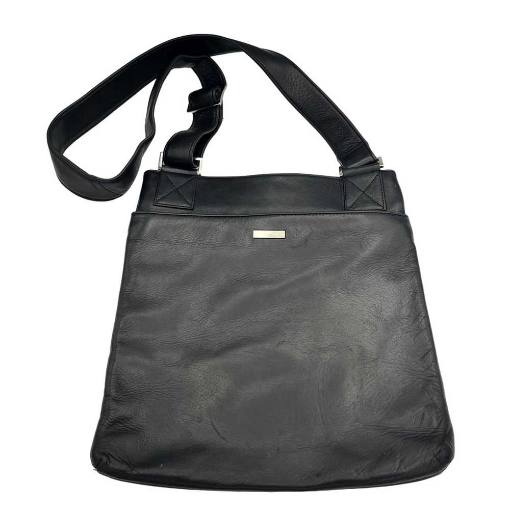 Perlina Vintage Black Soft Leather Crossbody Mess… - image 3