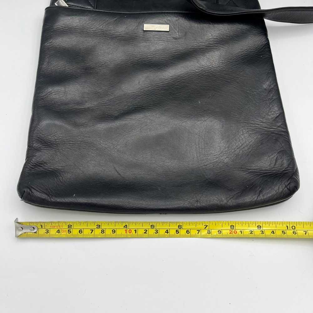 Perlina Vintage Black Soft Leather Crossbody Mess… - image 5