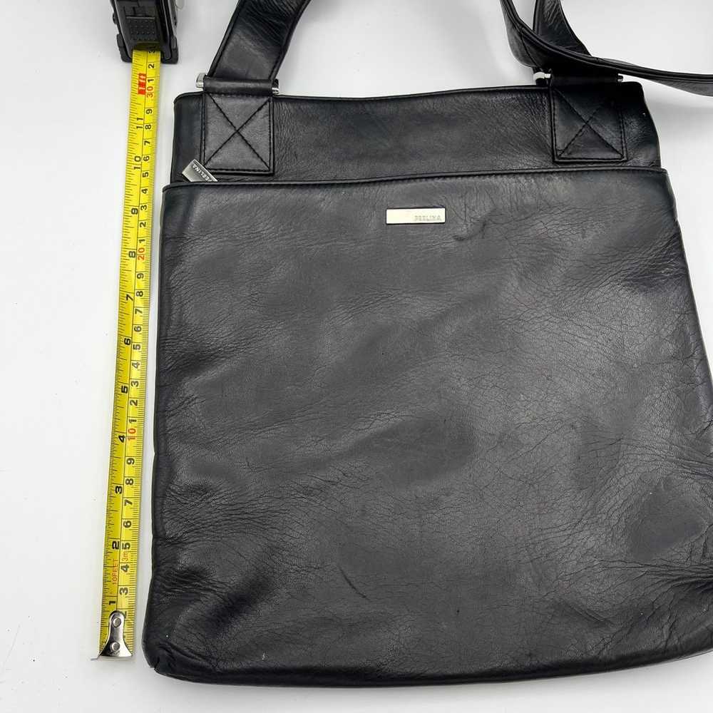 Perlina Vintage Black Soft Leather Crossbody Mess… - image 6