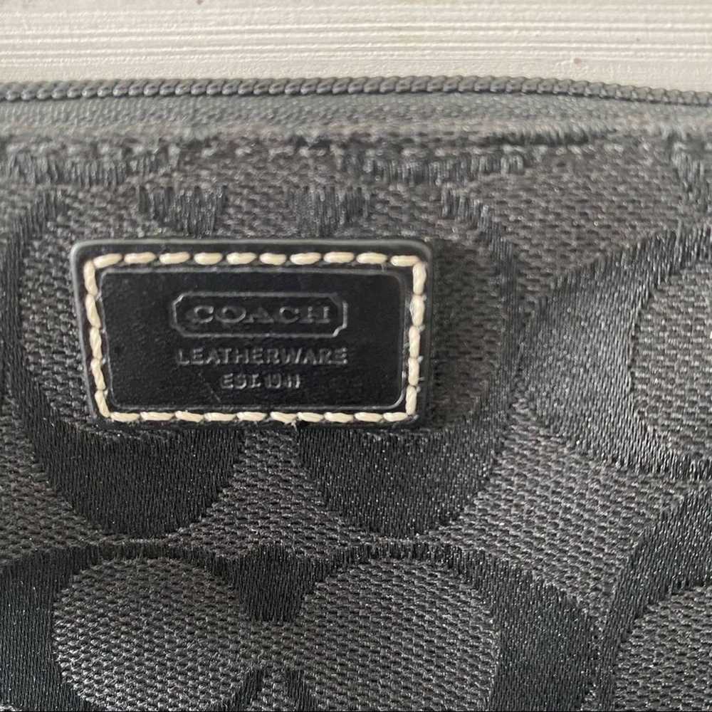 Vintage Coach Black Signature Monogram Canvas Wri… - image 2