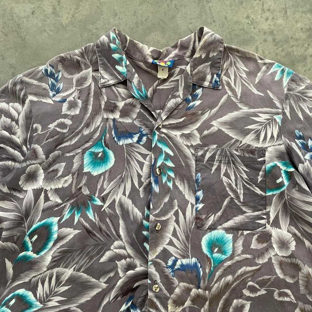 Vintage Vintage Hawaii Blues Grey Hawaiian Shirt - image 2