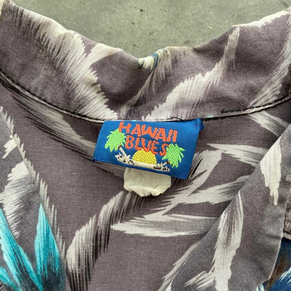 Vintage Vintage Hawaii Blues Grey Hawaiian Shirt - image 4