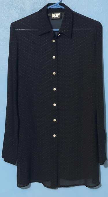 DKNY DKNY Women’s Small Black W/Dots Button Down S